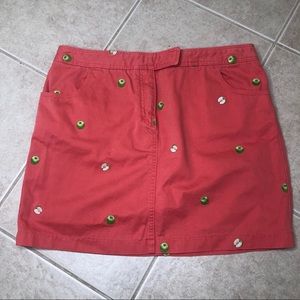 J. CREW Embroidered Apple🍎 Coral Skirt